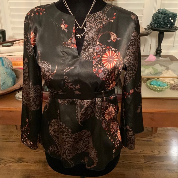 ! Anna Sui Beautiful Silk Top S - Picture 2 of 10